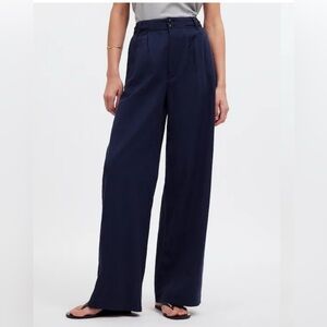 Madewell Navy Harlow Wide-Leg Women's Pants